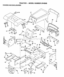 Page A Diagram and Parts List for 2P4B9B 1995 Husqvarna Lawn Tractor