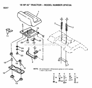 Page H Diagram and Parts List for 2P4C3A 1993 Husqvarna Lawn Tractor