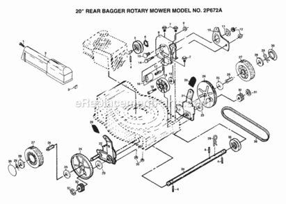 Page B Diagram and Parts List for 2P672A 1999 And Before Husqvarna Lawn Mower