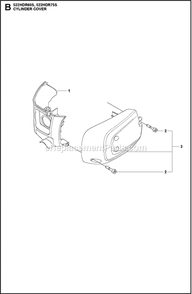 Cylinder Cover Diagram and Parts List for 522HDR75S  Husqvarna Trimmer