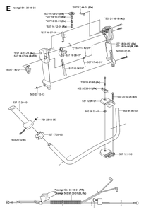 Handle And Controls 2 Diagram and Parts List for 343R 20064000001-20103600000 Husqvarna Brush Cutter