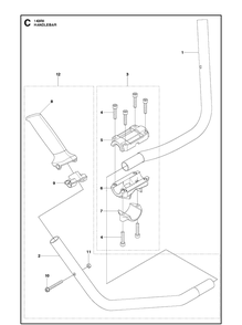 Handle Diagram and Parts List for 143RII 20090100001-20143600000 Husqvarna Brush Cutter