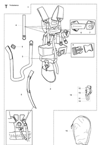 Harness Diagram and Parts List for 355FXT 20073100001-20082700000 Husqvarna Brush Cutter