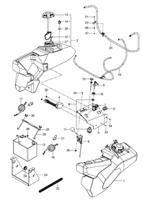 Ignition System Diagram and Parts List for PZ29 (966558010-00)(2019-05) Husqvarna Lawn Mower