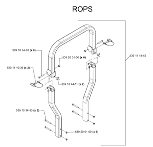Protection Frame Diagram and Parts List for IZ5223 (968999258)(2005-12) Husqvarna Lawn Mower