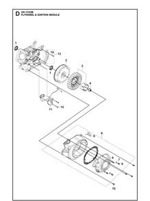 Flywheel And Ignition Module Diagram and Parts List for 970505501 2021-01 Husqvarna Engine