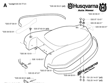 Cover 4 Diagram and Parts List for G1 1998-2003 Husqvarna Lawn Mower