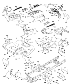 Chassis And Enclosures Diagram and Parts List for TS138L  Husqvarna Lawn Tractor