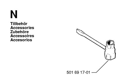 Accessories Diagram and Parts List for 55 20001900001-Current Husqvarna Chainsaw