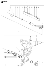 Chassis / Frame Diagram and Parts List for K3600MKII 2007-01 Husqvarna Circular Saw