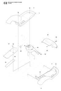 Cover 2 Diagram and Parts List for R13AWD (965094601)(2007-01) Husqvarna Lawn Tractor