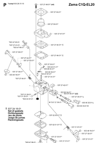 Carburetor Details Diagram and Parts List for 339XP 20034000001-20040100000 Husqvarna Chainsaw