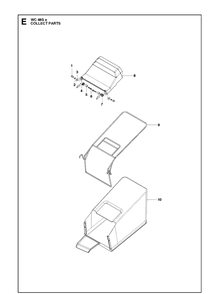 Bagger Diagram and Parts List for WC48SE  Husqvarna Lawn Mower