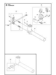 Suspension Diagram and Parts List for 545F  Husqvarna Brush Cutter