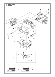 Housing Diagram and Parts List for 535IRX  Husqvarna Brush Cutter