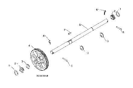 Axle shaft/gear Diagram and Parts List for 96193009605  Husqvarna Snow Blower