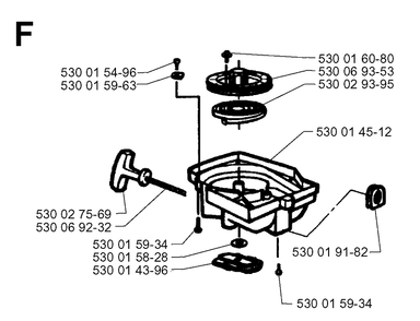 Starter Diagram and Parts List for 18H 19960900001-Current Husqvarna Hedge Trimmer