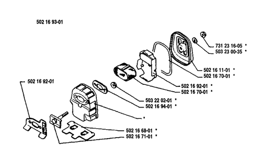 Spark Arrestor Diagram and Parts List for 25RD 1989-10 Husqvarna Brush Cutter