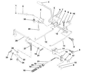 Brake / Rear Mower Lift Assembly Diagram and Parts List for LT125 (954170001-C)(1998-10) Husqvarna Lawn Tractor