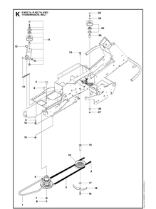 Transmission 2 Diagram and Parts List for R422TSAWD (966632501)(2011-03) Husqvarna Lawn Mower