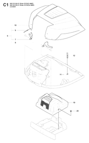 Cover 2 Diagram and Parts List for R15-V2AWD (965200901)(2008-01) Husqvarna Lawn Tractor