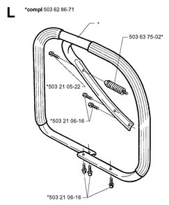Handle 2 Diagram and Parts List for 371XP 19991800001 & Above Husqvarna Chainsaw