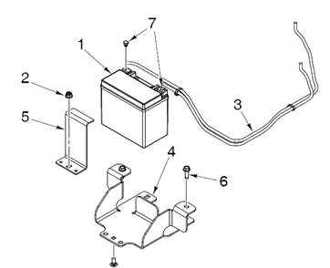 Battery Diagram and Parts List for Z454 (96798470101)(2020-04) Husqvarna Lawn Mower