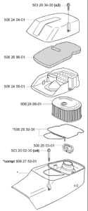 Page B Diagram and Parts List for 3120K 3120 K 2001-06 Husqvarna Concrete Saw