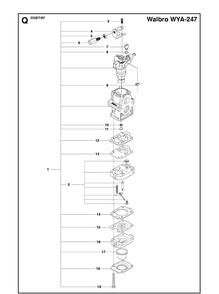 Carburetor Details Diagram and Parts List for 350BT 20170600001-Current Husqvarna Leaf Blower / Vacuum