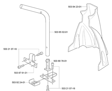 Handle/Anti-Vibration Diagram and Parts List for 225B 2006-09 Husqvarna Leaf Blower / Vacuum