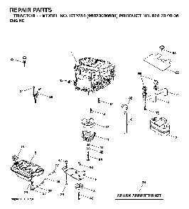 Engine Diagram and Parts List for GT2254 (96023000500)(2005-05) Husqvarna Lawn Tractor