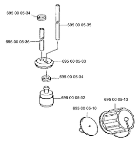 Fuel Cap / Fuel Line Assembly Diagram and Parts List for 155BT 1998-10 Husqvarna Leaf Blower / Vacuum
