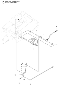 Height Adjustment Diagram and Parts List for R175 (966828401)(2008-05) Husqvarna Lawn Tractor