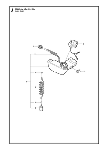 Fuel Tank Diagram and Parts List for 326LDX 20091800001-Current Husqvarna Edger