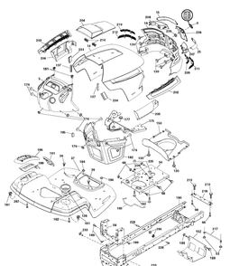 Chassis / Frame Diagram and Parts List for YTH2454 (96043009301)(2010-04) Husqvarna Lawn Tractor