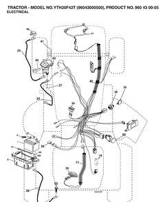 Electrical Diagram and Parts List for YTH20F42T (96043000500)(2006-02) Husqvarna Lawn Tractor