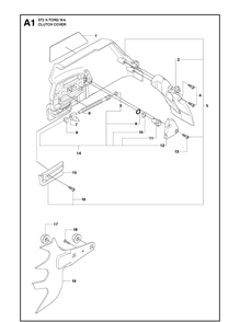 Clutch Cover 15 Diagram and Parts List for 372XP XPG Husqvarna Chainsaw