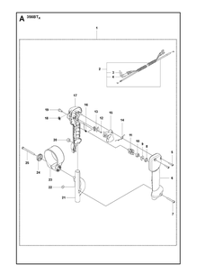 Handle And Controls 2 Diagram and Parts List for 356BF  Husqvarna Leaf Blower / Vacuum