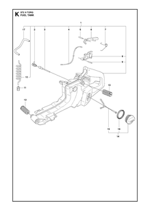 Fuel Tank 4 Diagram and Parts List for 372XP XPG Husqvarna Chainsaw