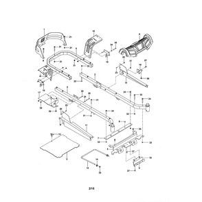 Frame Diagram and Parts List for 28982  Husqvarna Lawn Tractor