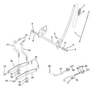 Mower Lift Diagram and Parts List for YTH1842 (954569790-C)(2003-02) Husqvarna Lawn Tractor