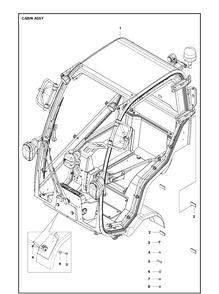 Cabin Diagram and Parts List for P525  Husqvarna Lawn Mower