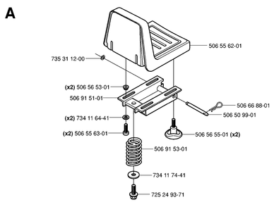 Seat Diagram and Parts List for R13AWD (965079901)(2006-01) Husqvarna Lawn Tractor