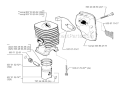 Cylinder Piston Diagram and Parts List for 322R 1999-03 Husqvarna Brush Cutter