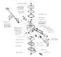 Carburetor Details Diagram and Parts List for 322R 2000-05 Husqvarna Brush Cutter