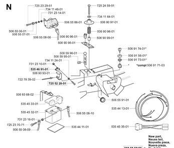 Electrical Diagram and Parts List for RIDER155 (953533805)(2005-01) Husqvarna Lawn Mower