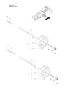Wheels And Tires Diagram and Parts List for R16CAWD (966830301)(2010-07) Husqvarna Lawn Tractor