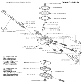 Carburetor_Details Diagram and Parts List for 323L 2005-05 Husqvarna Trimmer