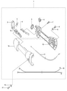 Handle_And_Controls Diagram and Parts List for 323L 2008-03 Husqvarna Trimmer