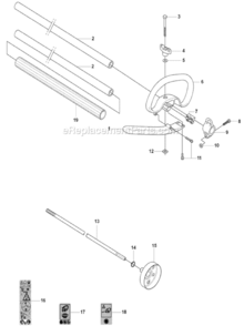Shaft_And_Handle Diagram and Parts List for 323L 2008-03 Husqvarna Trimmer
